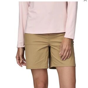 Patagonia Tan Flat Front Shorts Casual Style